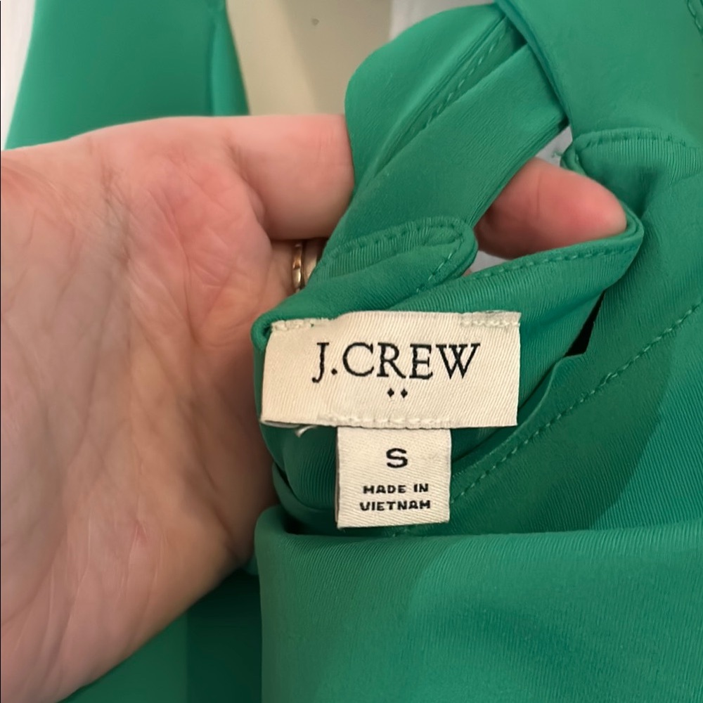 Emerald Green Scalloped Halter Mini Athletic Style Dress built in shorts - Picture 2 of 8